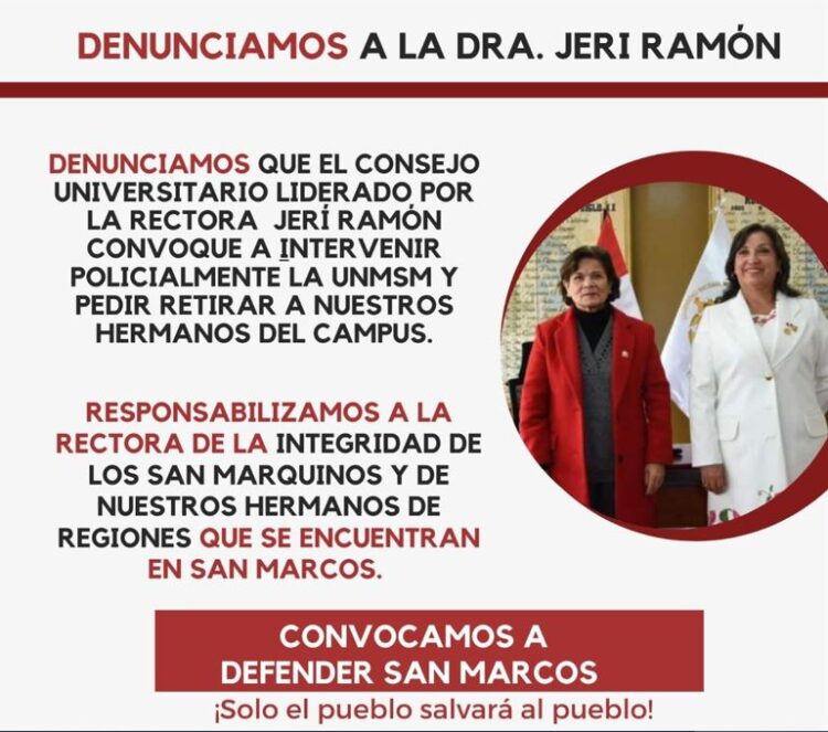 Proponen Denunciar a Rectora Jerí Por Instalar «Comisión De Dialogo» Solo De Fachada