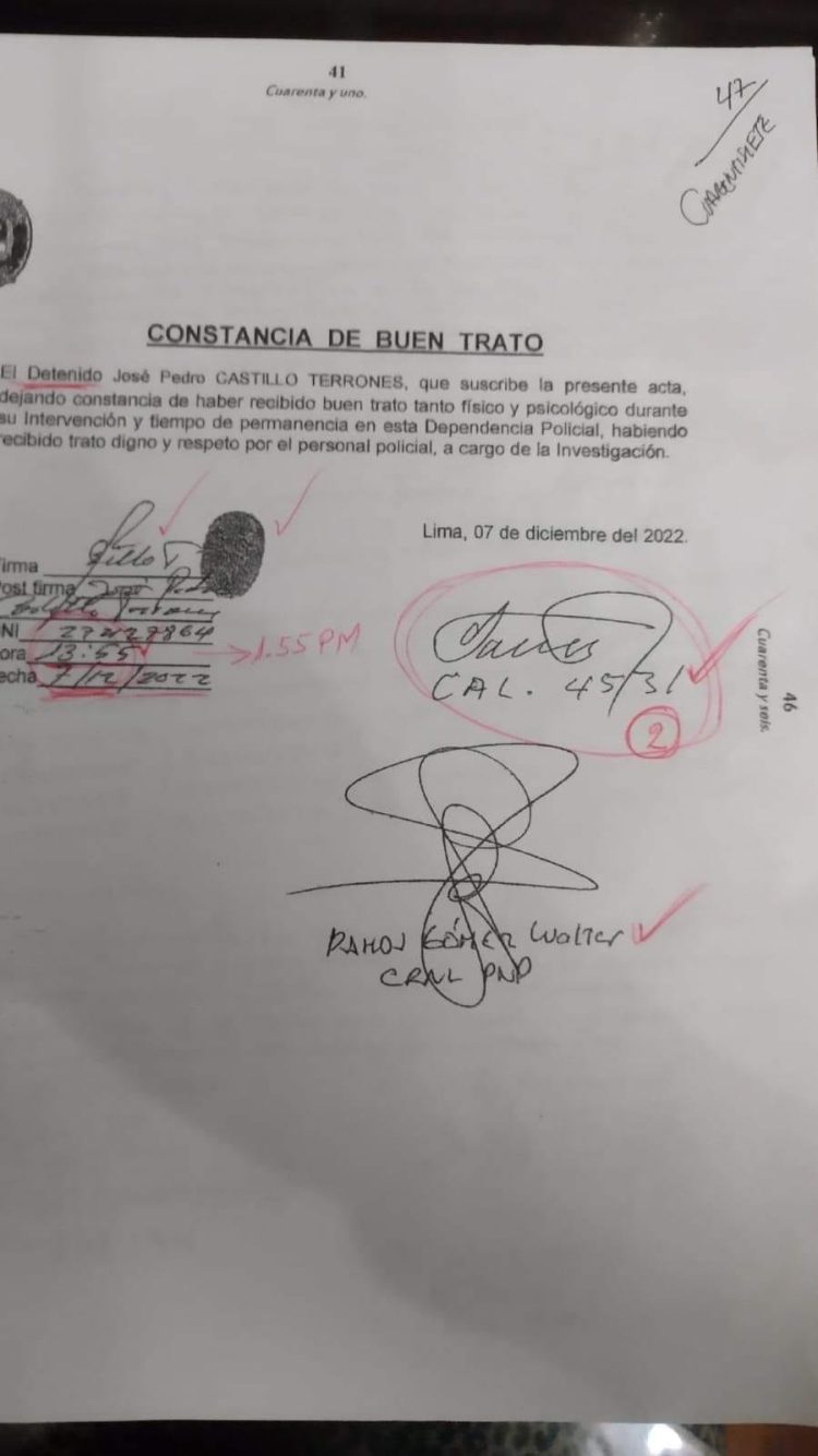 Perú: Presidente Pedro Castillo fue detenido inconstitucionalmente el 7-12-2022