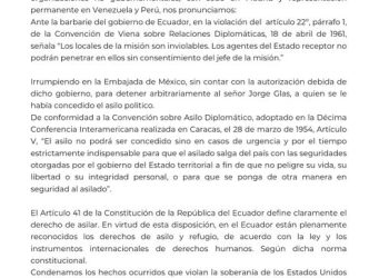 Perú: El asalto del Estado ecuatoriano a la embajada de México revela que el movimiento popular no puede seguir actuando pacíficamente.