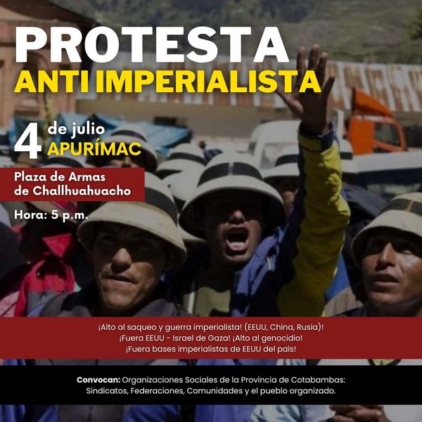 Viva la Jornada antiimperialista Latinomericana del Jueves 4 de Julio