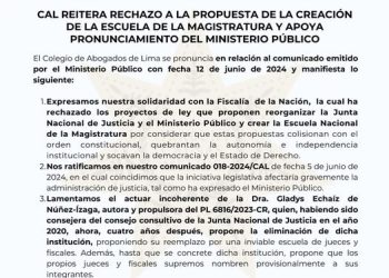 Perú: Colegio de Abogados de Lima condena creación de falsa Escuela Nacional de la Magistratura