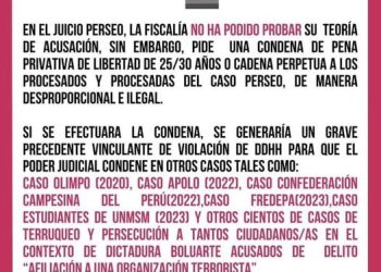 Perú: Alto al terruqueo en casos Perseo, Olimpo, FREDEPA y demás activistas del pueblo.