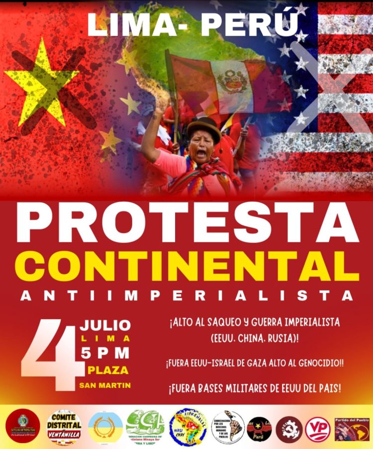 Viva la Jornada antiimperialista Latinomericana del Jueves 4 de Julio