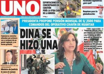 Perú: No al chantaje militarista fujimontesinista de pensión que propone dictadora Dina Boluarte