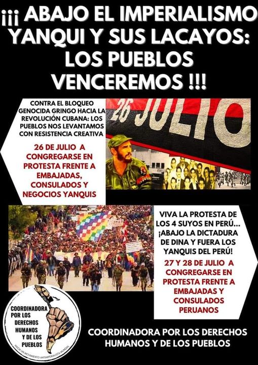 Perú: CNUL llama a luchar contra la dictadura genocida del 27 al 29 de julio