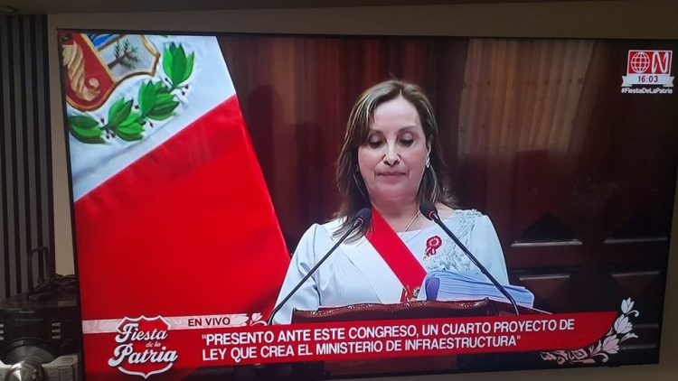 Perú: Dictadura anuncia su Ministerio de Infraestructura en Mensaje del 28 de julio.