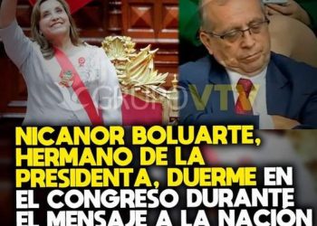 Perú: Tan demagógico es el mensaje del 28 de julio de la jefa de la dictadura, que el hermanísimo se durmió.