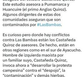 Perú: Mercenario aprista de Huacho Ivan Arenas al servicio de Minera Las Bambas