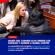 Perú: el día que la terrateniente Maricarmen Alva de Acción Popular agredió a su colega Congresista Isabel Cortez.