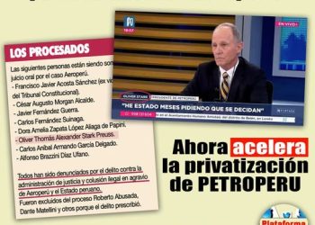 Perú: Fujimontesinista Oliver Stark del directorio de Petroperú, quiere privatizarla.