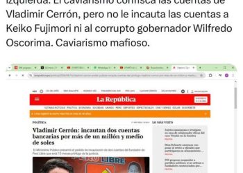 Perú: Poder judicial es recontra corrupto y demuestra estar al servicio del fujimontesinismo.