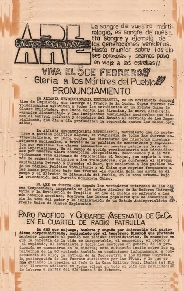 Perú: 5 de febrero de 1975: lo que dijo el ARE Nueva Izquierda