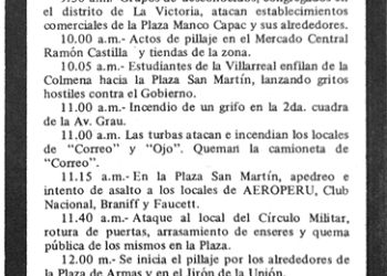 Perú: 5 de febrero de 1975:  la dictadura hace su cronología de la protesta popular