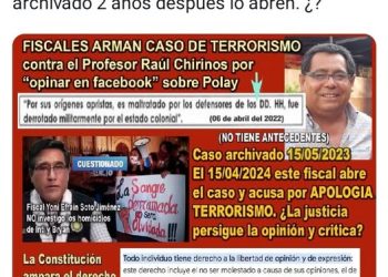 Perú: Alto a la persecución política al profesor Raúl Chirinos Ponce