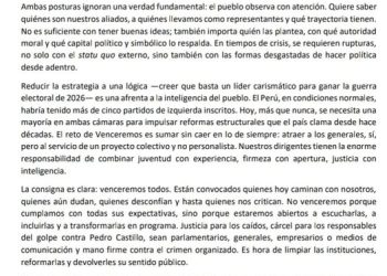 Perú: VENCEREMOS, apuesta por recuperar la democracia vía elecciones